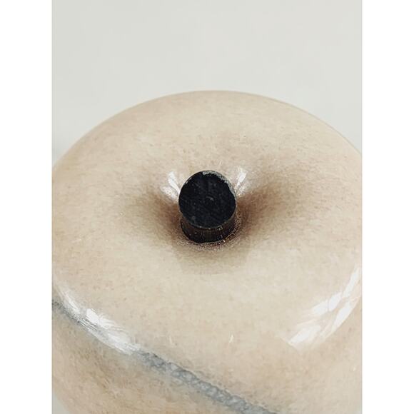 Paperweight Marble Stone Carved Apple Polish 3 1/2" Crowning Touch 80s Vintage - Picture 12 of 14